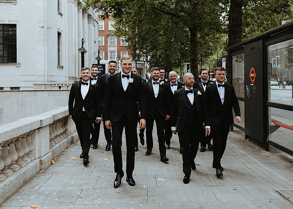 An intimate London city wedding at Marylebone Town Hall with a relaxed Italian luxe style outside reception in Bredgar, Kent