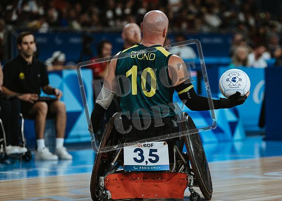 Wheelchair rugby at the Champs de Mar Stadium at the Paris Paralympics 2024 between Paralympics Gb and Paralympics Australia and Paralympics USA and Paralympics Canada