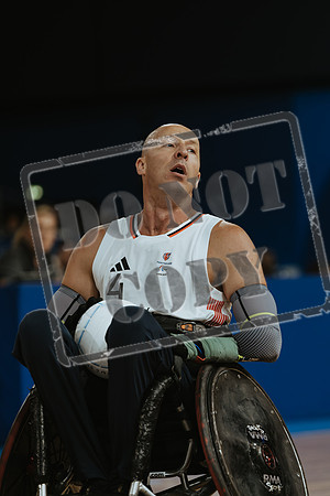 Wheelchair rugby at the Champs de Mar Stadium at the Paris Paralympics 2024 between Paralympics Gb and Paralympics Australia and Paralympics USA and Paralympics Canada