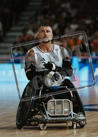 Wheelchair rugby at the Champs de Mar Stadium at the Paris Paralympics 2024 between Paralympics Gb and Paralympics Australia and Paralympics USA and Paralympics Canada