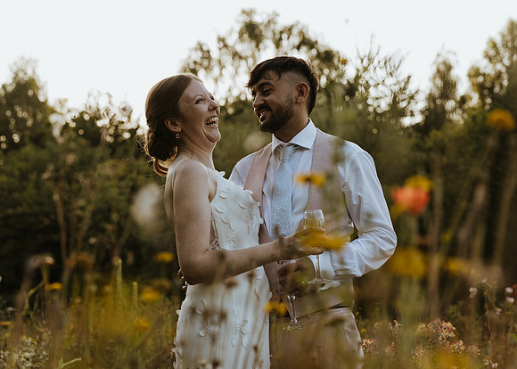 A festival style wedding celebration at the Gardens, Yalding
