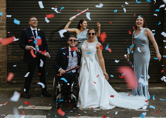 The wedding of Paralympian’s Hannah Cockroft OBE to Nathan Maguire at Halifax Minster and The Arches at Dean Clough Mill, Halifax, West Yorkshire