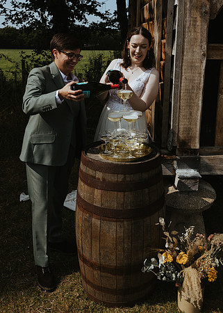 A relaxed summer barn wedding at Gildings Barns near Dorking in Surrey