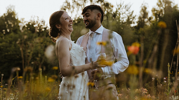 A festival style wedding celebration at the Gardens, Yalding