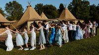 A festival style wedding celebration at the Gardens, Yalding