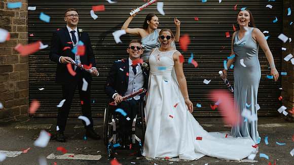The wedding of Paralympian’s Hannah Cockroft OBE to Nathan Maguire at Halifax Minster and The Arches at Dean Clough Mill, Halifax, West Yorkshire