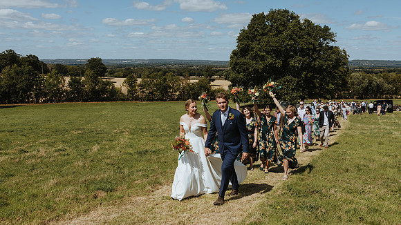 A colourful and relaxed wedding celebration at Hoopers Farm in Marsh Green Kent