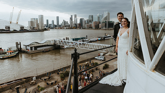 Alex and Mike’s contemporary and stylish wedding celebration at Trinity Buoy Wharf, London