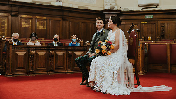 A beautiful micro wedding at the iconic Islington Town Hall in London