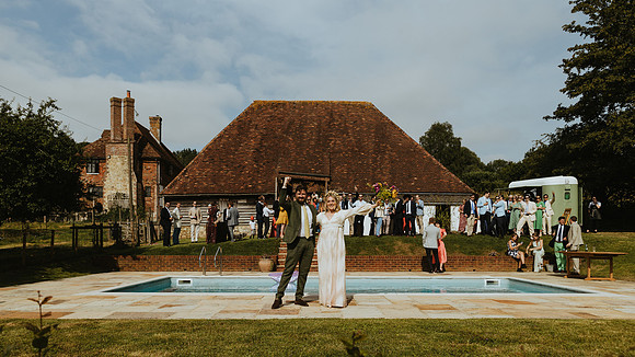 Relaxed and colourful boho wedding celebration in Egerton, Kent