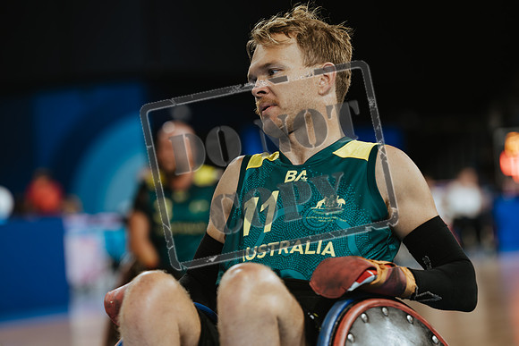 Wheelchair rugby at the Champs de Mar Stadium at the Paris Paralympics 2024 between Paralympics Gb and Paralympics Australia and Paralympics USA and Paralympics Canada