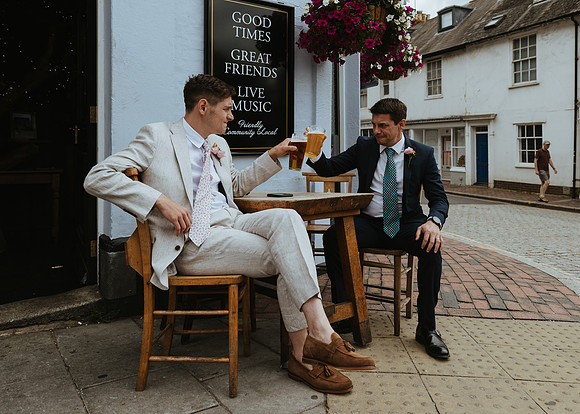 An intimate relaxed wedding at Southover Grange in Lewes followed by a disco themed reception at the Hairy Dog Brewery near Haywards Heath