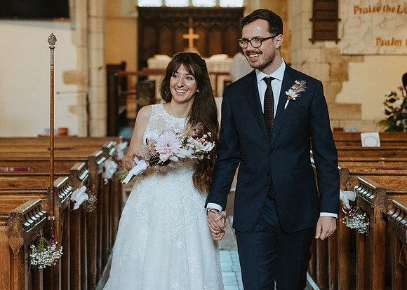 An intimate church wedding in Biggin Hill in Kent