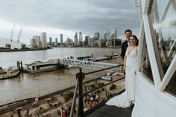 Alex and Mike’s contemporary and stylish wedding celebration at Trinity Buoy Wharf, London