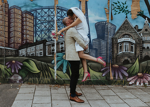 Wedding photographs at The Asylum Chapel near Peckham in London
