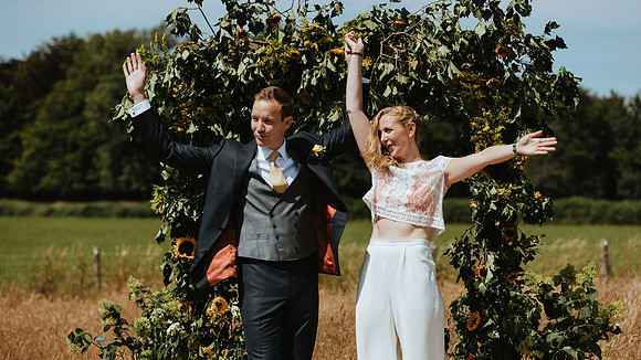 A fun and colourful and relaxed festival style wedding celebration in Horsted Keynes, West Sussex