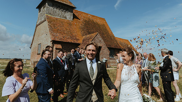 Wedding at St Thomas a Beckett Church, Brookland on the Romney Marsh