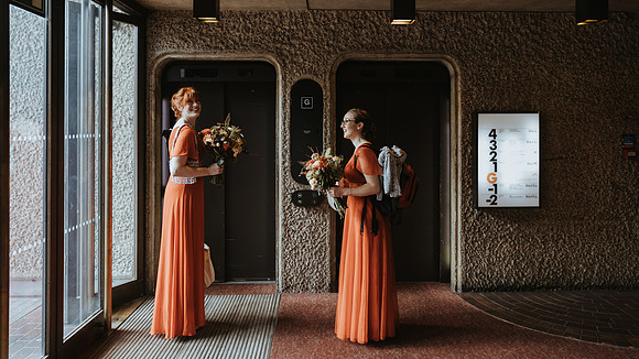 Wedding at the Barbican conservatory, London