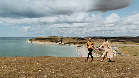Ellie and Michael lifestyle shoot at Seven Sisters Country Park and Balcombe viaduct