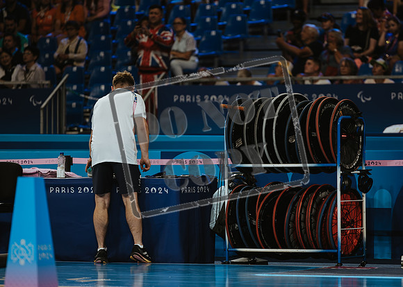 Wheelchair rugby at the Champs de Mar Stadium at the Paris Paralympics 2024 between Paralympics Gb and Paralympics Australia and Paralympics USA and Paralympics Canada
