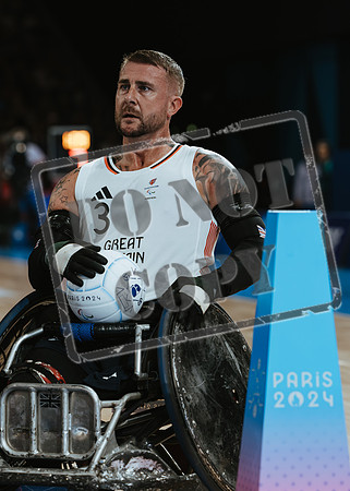 Wheelchair rugby at the Champs de Mar Stadium at the Paris Paralympics 2024 between Paralympics Gb and Paralympics Australia and Paralympics USA and Paralympics Canada