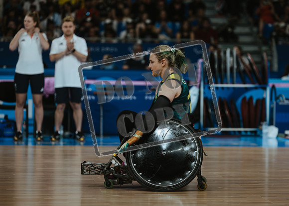 Wheelchair rugby at the Champs de Mar Stadium at the Paris Paralympics 2024 between Paralympics Gb and Paralympics Australia and Paralympics USA and Paralympics Canada