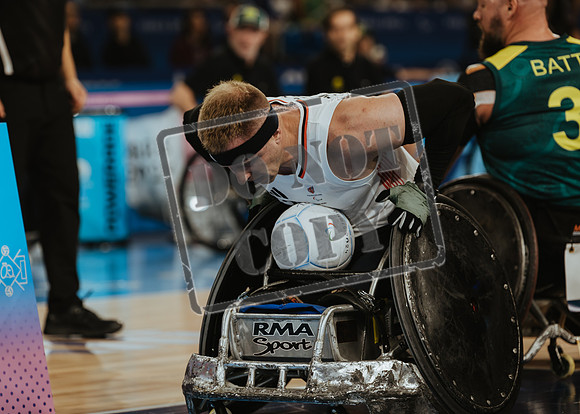 Wheelchair rugby at the Champs de Mar Stadium at the Paris Paralympics 2024 between Paralympics Gb and Paralympics Australia and Paralympics USA and Paralympics Canada