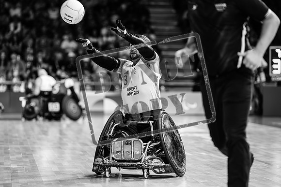 Wheelchair rugby at the Champs de Mar Stadium at the Paris Paralympics 2024 between Paralympics Gb and Paralympics Australia and Paralympics USA and Paralympics Canada