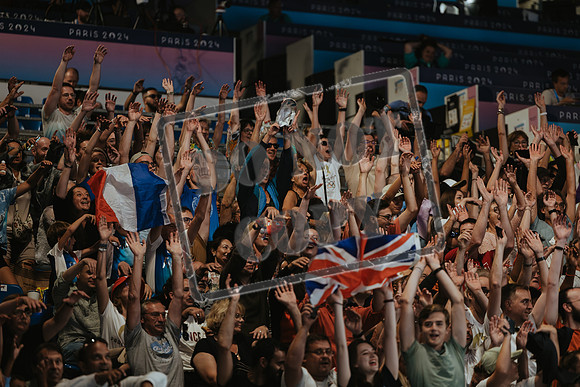 Wheelchair rugby at the Champs de Mar Stadium at the Paris Paralympics 2024 between Paralympics Gb and Paralympics Australia and Paralympics USA and Paralympics Canada