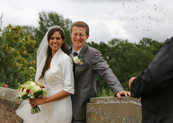The bride and groom at Ardingly College