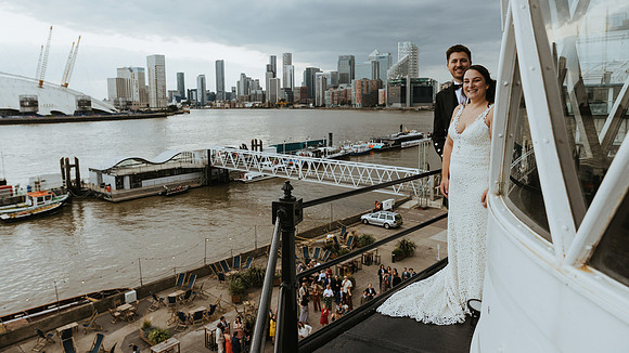 Alex and Mike’s contemporary and stylish wedding celebration at Trinity Buoy Wharf, London