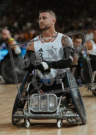 Wheelchair rugby at the Champs de Mar Stadium at the Paris Paralympics 2024 between Paralympics Gb and Paralympics Australia and Paralympics USA and Paralympics Canada