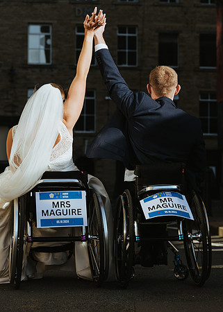 The wedding of Paralympian’s Hannah Cockroft OBE to Nathan Maguire at Halifax Minster and The Arches at Dean Clough Mill, Halifax, West Yorkshire