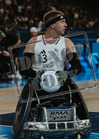 Wheelchair rugby at the Champs de Mar Stadium at the Paris Paralympics 2024 between Paralympics Gb and Paralympics Australia and Paralympics USA and Paralympics Canada