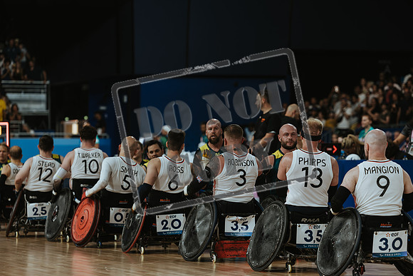Wheelchair rugby at the Champs de Mar Stadium at the Paris Paralympics 2024 between Paralympics Gb and Paralympics Australia and Paralympics USA and Paralympics Canada