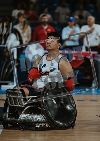 Wheelchair rugby at the Champs de Mar Stadium at the Paris Paralympics 2024 between Paralympics Gb and Paralympics Australia and Paralympics USA and Paralympics Canada